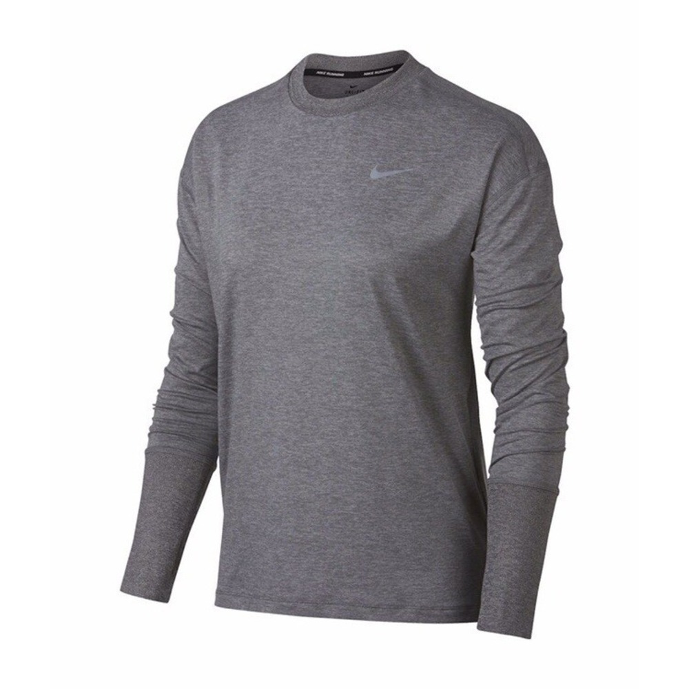 Nike Element Women's XL Gray Long Sleeve Running Shirt Dri Fit Athletic Top NWT